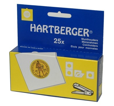 Hartberger munthouders om te nieten 32,5 mm 25 stuks