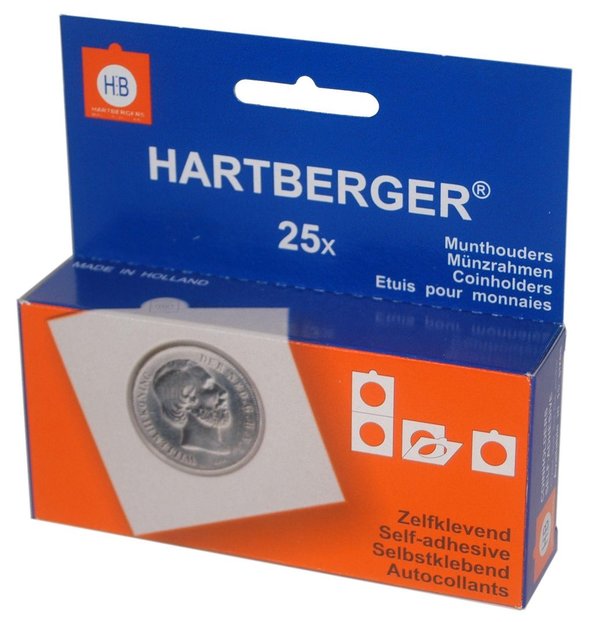 Hartberger munthouders zelfklevend 40 mm 25 stuks