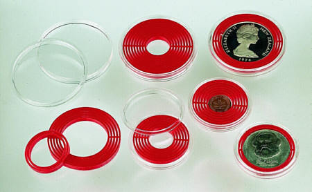 Lindner 2230 muntenbox-capsule rood 10 stuks