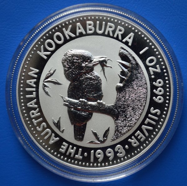 1 dollar Australie Kookaburra 1 ounce 999/1000 zilver 1993 oplage 300.000 stuks