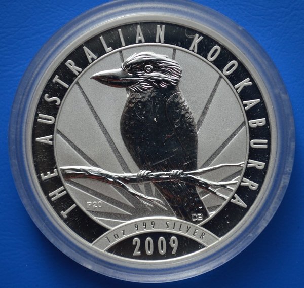 1 dollar Australie Kookaburra 1 ounce 999/1000 zilver 2009 oplage 300.000 stuks