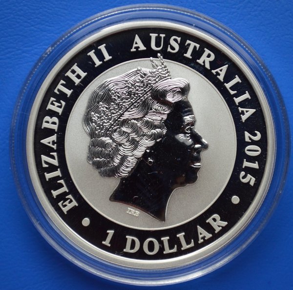 1 dollar Australie Kookaburra 1 ounce 999/1000 zilver 2015 oplage 1.000.000
