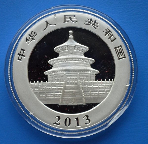 10 yuan China Panda 1 ounce 999.zilver oplage 3.000.000 Shanghai mint 2013