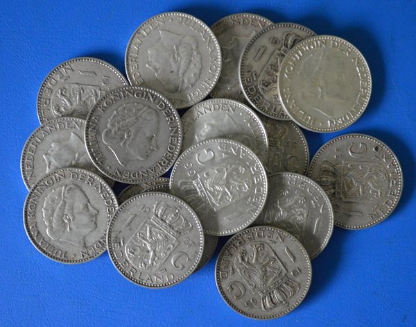 Zilveren 1 gulden Juliana 6,5 gram 720/1000 zilver