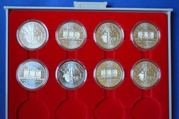 Lindner 2944 muntenbox rookglas voor Oostenrijkse munten