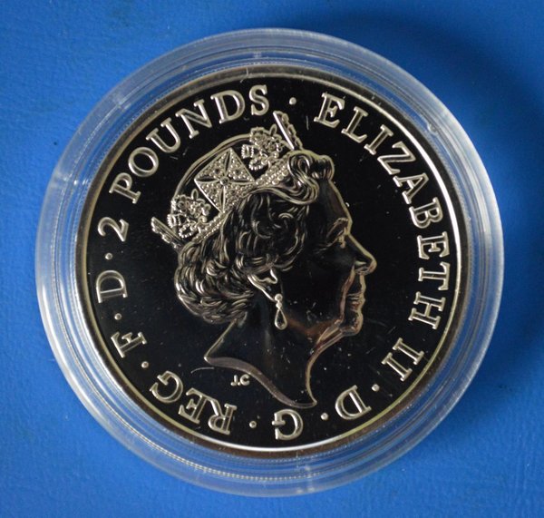 2 pounds Engeland year of the Monkey 1 ounce 999/1000 zilver 2016 in capsule