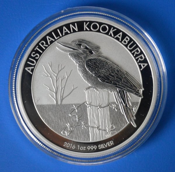 1 dollar Australie Kookaburra 1 ounce 999/1000 zilver 2016 oplage 1.000.000 in capsule