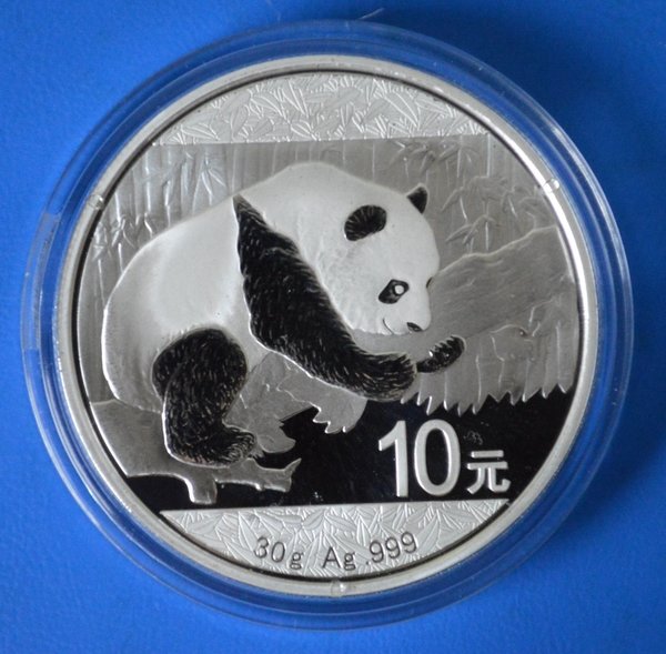 10 yuan China Panda 30 gram 999.zilver Shanghai mint 2016 in capsule