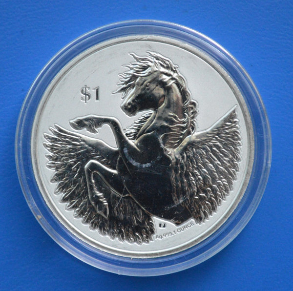 1 dollar Virgin Islands 1 ounce Pegasus Reverse Cameo 999/1000 zilver 2022 in capsule oplage 10.000