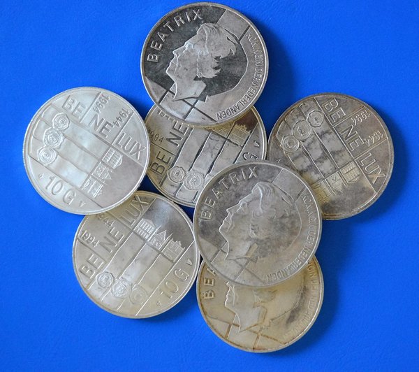 Zilveren 10 gulden Beatrix 15 gram 720/1000 zilver
