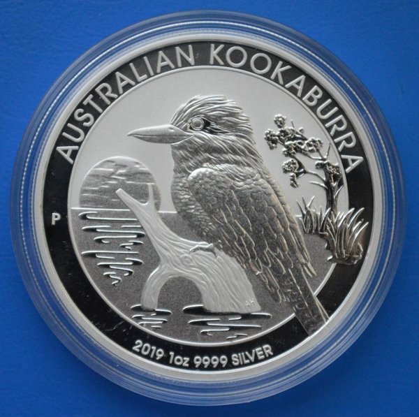 1 dollar Australie Kookaburra 1 ounce 999/1000 zilver 2019 in capsule