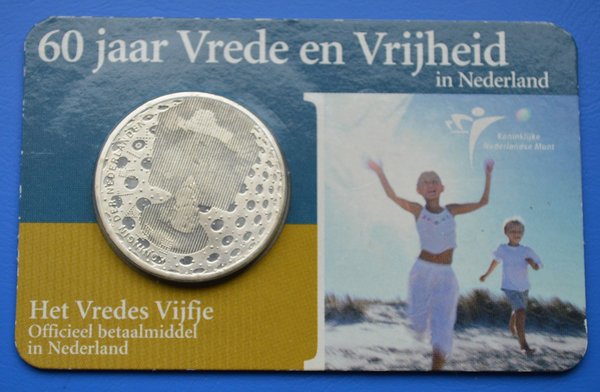 Coincard 60 jaar Vrede en Vrijheid 5 euro 2005