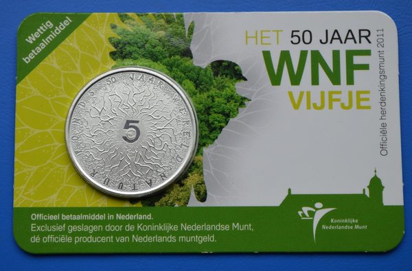 Coincard Het 50 jaar WNF Vijfje 5 euro 2011