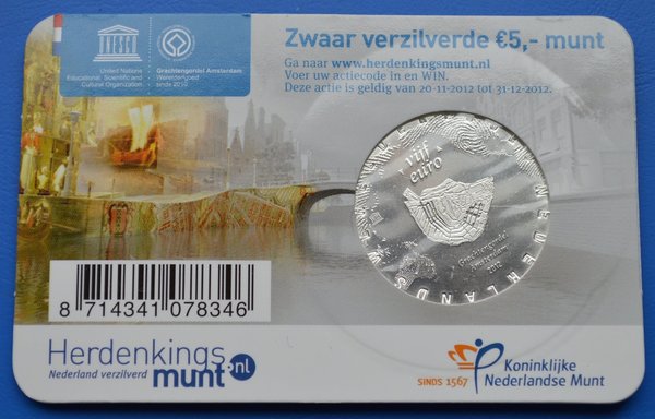 Coincard Het Grachtengordel Vijfje 5 euro 2012