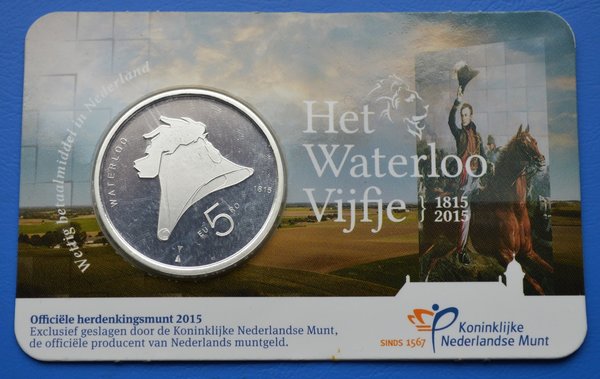 Coincard Het Waterloo Vijfje 5 euro 2015