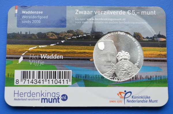 Coincard Het Wadden Vijfje 5 euro 2016