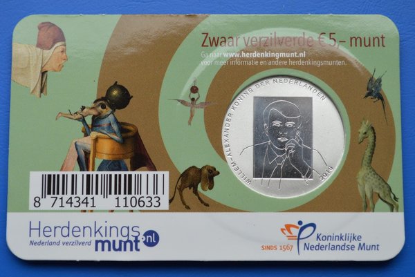 Coincard Het Theronimus Bosch Vijfje 5 euro 2016
