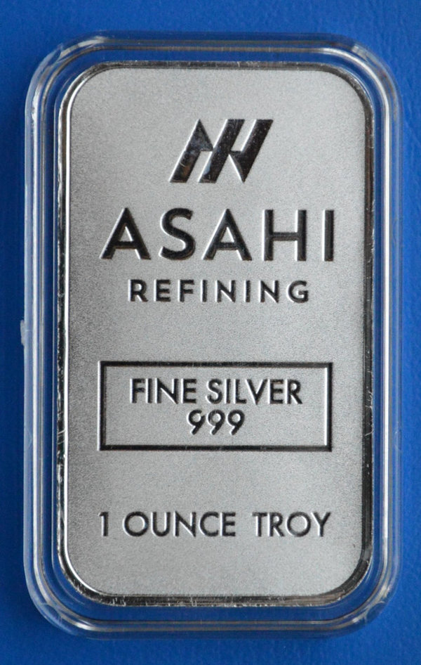 1 ounce zilverbaar Asahi 999/1000 zilver in capsule
