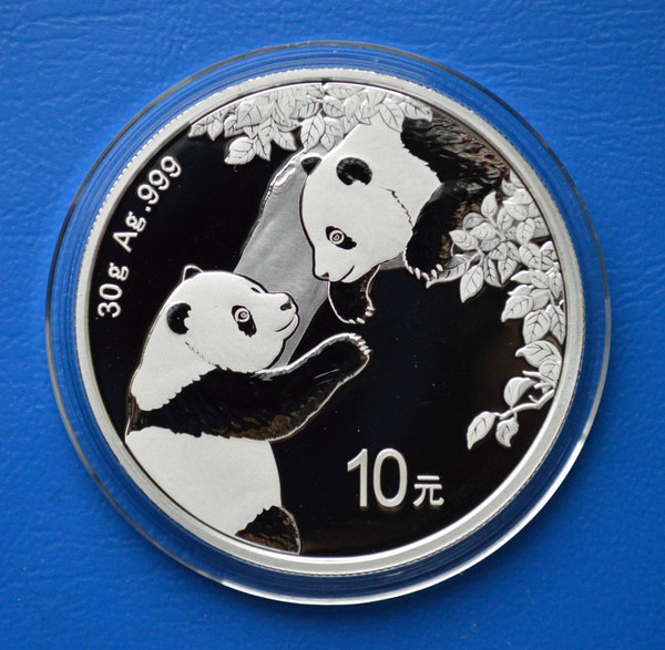 10 yuan China Panda 30 gram 999.zilver Shanghai mint 2023 in capsule