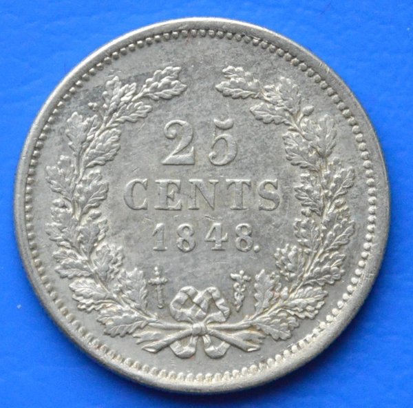 25 cent 1848 Willem 2