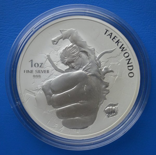 1 ounce Korea Taekwondo 1 ounce 999/1000 zilver 2020 in capsule