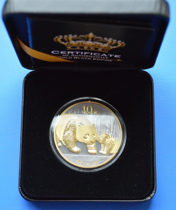 Gold Black empire China Panda 2011 met certificaat en box oplage 1000 stuks