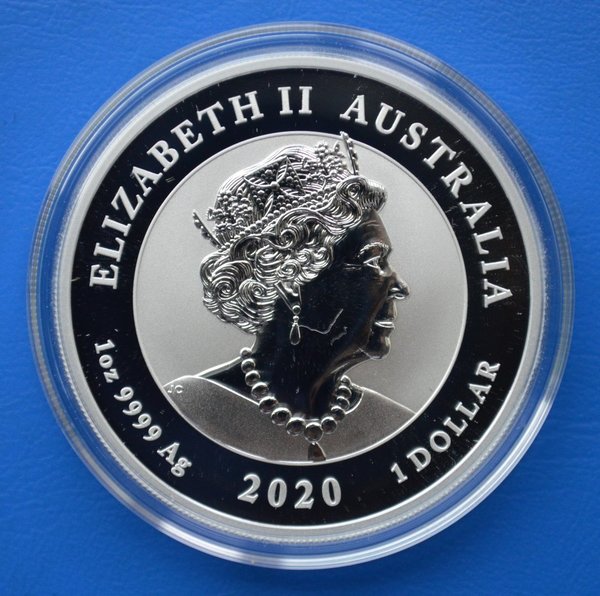 1 dollar Australie Guardian Lions 1 ounce 999/1000 zilver 2020 in capsule