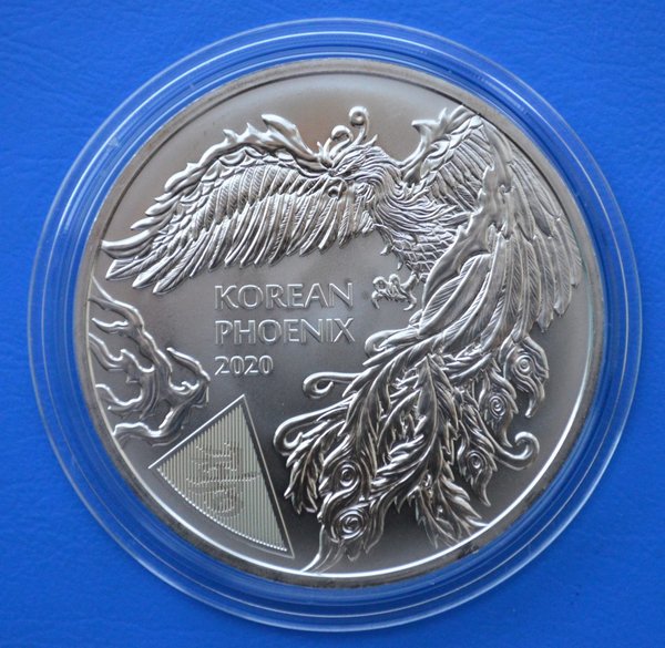 Zuid Korea Bong Wang  Phoenix 1 ounce 999/1000 zilver 2020 in capsule