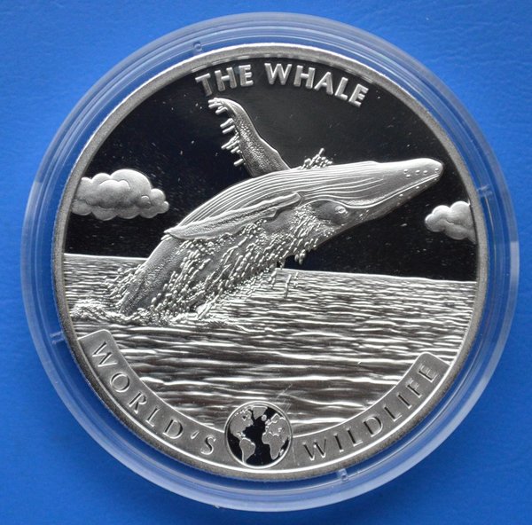 20 francs Republique du Congo The Whale 1 ounce 999/1000 zilver 2020 in capsule