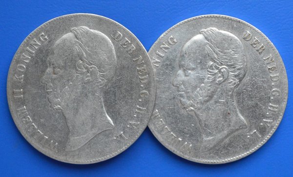 Zilveren 2,5 gulden Willem 2   25 gram 945/1000 zilver