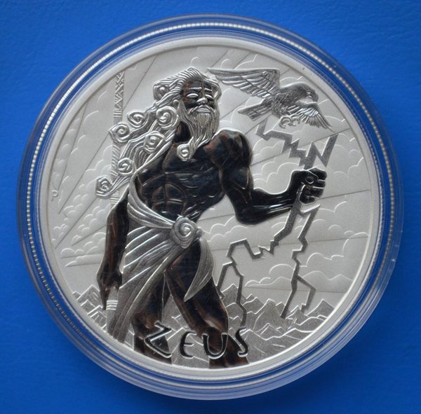 1 dollar Tuvalu God of Olympus Zeus 1 ounce 999/1000 zilver 2020 in capsule