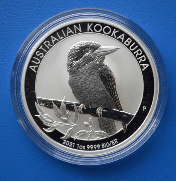1 dollar Australie Kookaburra 1 ounce 999/1000 zilver 2021 in capsule