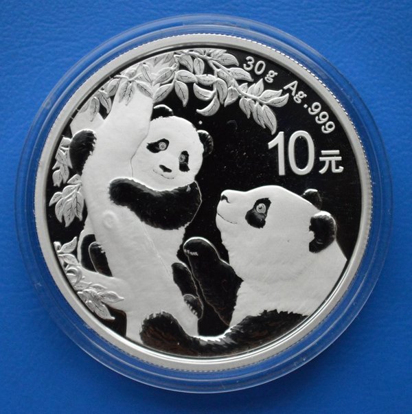 10 yuan China Panda 30 gram 999.zilver Shanghai mint 2021 in capsule