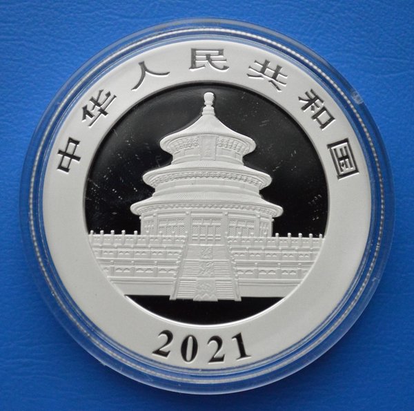 10 yuan China Panda 30 gram 999.zilver Shanghai mint 2021 in capsule