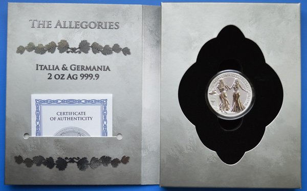 10 mark Duitsland Italia en Germania 2 ounce 999/ zilver 2020 in luxe opberg cassette oplage 2,500