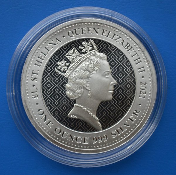 1 pounds ST Helena the Queens Virtues Victory 1 ounce 999/1000 zilver 2021 in capsule