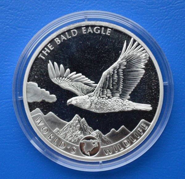20 francs Republique du Congo Bald Eagle 1 ounce 999/1000 zilver 2021 in capsule