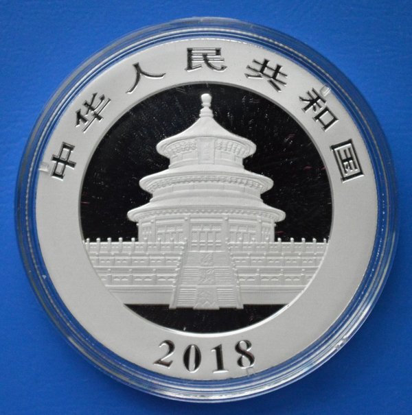 10 yuan China Panda 30 gram 999.zilver Shanghai mint 2018 in capsule