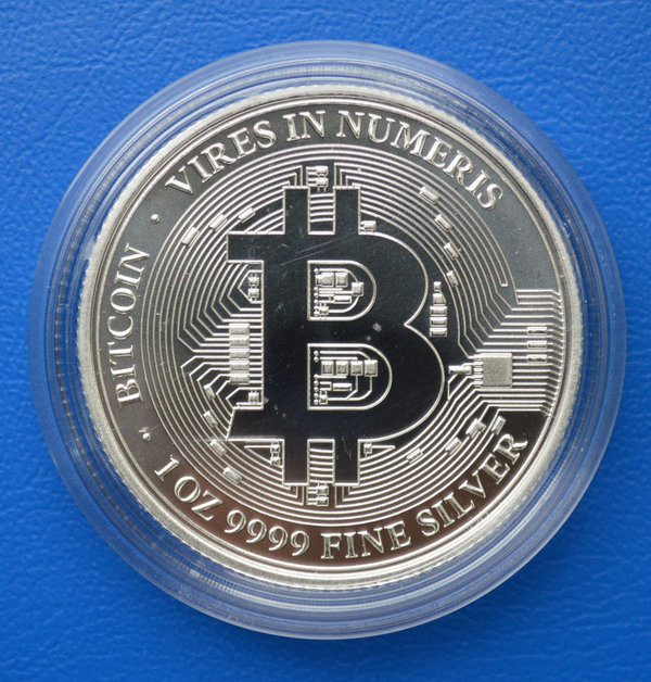 2 dollar NIUE Nieuw-Zeeland Bitcoin Vires in Numers 1 ounce 999/1000 zilver 2022 in capsule
