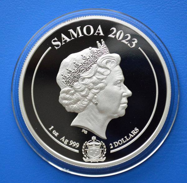 2 dollar Samoa Golden Eagle  1ounce 999 zilver 2023 in capsule 1e van de serie oplage 10.000 stuks