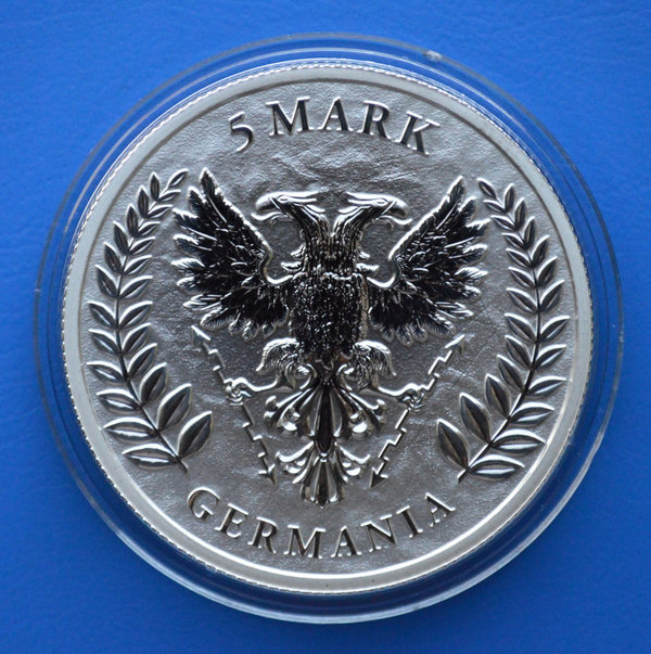 5 mark Duitsland  Germania 1 ounce 999/1000 zilver 2023 in capsule oplage 25,000 stuks