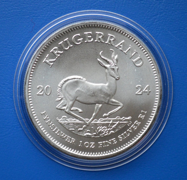 1 rand Zuid Afrika Krugerrand 1 ounce 999/1000 zilver 2024 in capsule